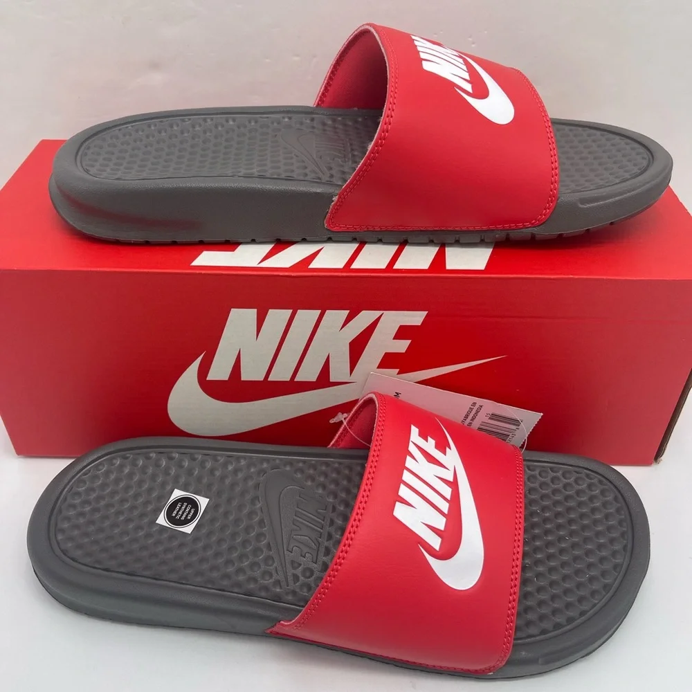 Nike Red and Gray Slide Sandals Men’s Slides BENASSI JDI
BENASSI JDI - Picture 2 of 16